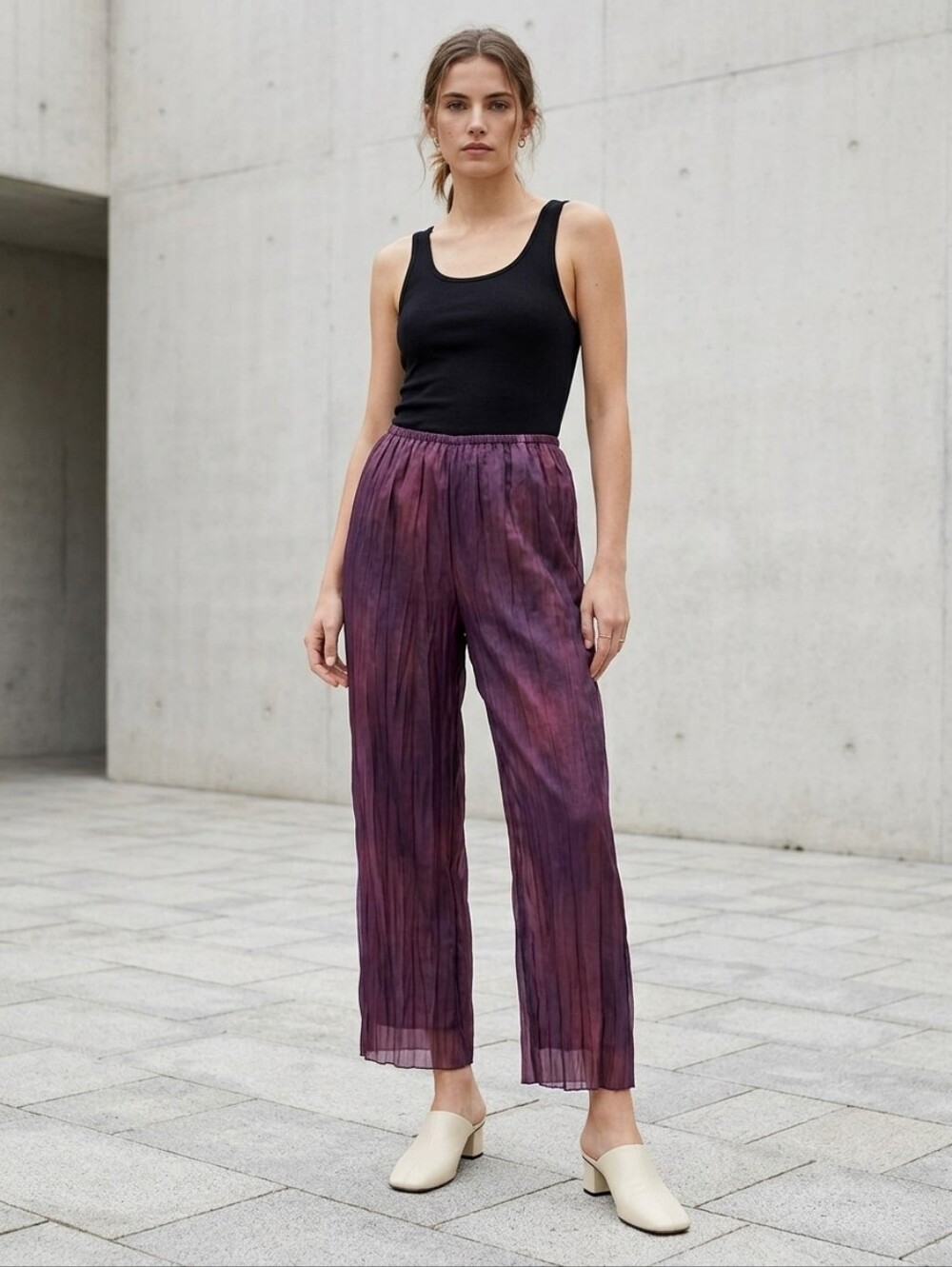 NWT ZARA Tie Dye Aubergine Pants